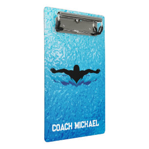 Minicarpeta De Pinza Nombre Personalizado De La Piscina Del Entrenador 