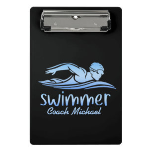 Minicarpeta De Pinza Nombre Personalizado De La Piscina Del Entrenador