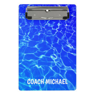 Minicarpeta De Pinza Nombre Personalizado De La Piscina Del Entrenador