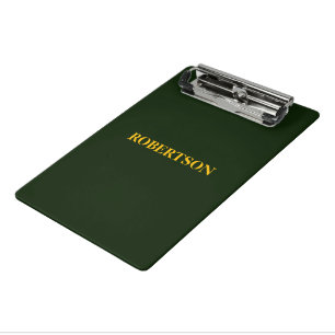 Minicarpeta De Pinza Nombre personalizado minimalista verde