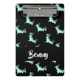 Minicarpeta De Pinza Nombre personalizado murciélagos azules