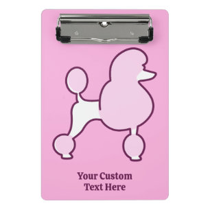 Minicarpeta De Pinza Nombre personalizado Pink Poodle