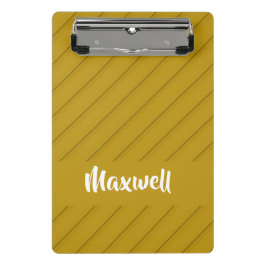 Minicarpeta De Pinza Nombre personalizado texturizado en diagonal marró