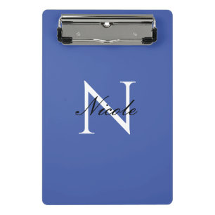 Minicarpeta De Pinza Nombre propio monogramado inicial azul