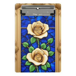 Minicarpeta De Pinza Obra de arte de rosa dorada ornamentada