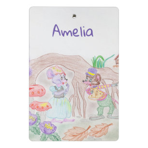 Minicarpeta De Pinza Obras de arte de niños personalizados, dos ratones