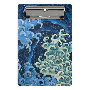 Minicarpeta De Pinza Ola Femenina de Hokusai Vintage Océano