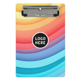 Minicarpeta De Pinza Olas de Arcoíris Abstracto Moderno con su Logotipo