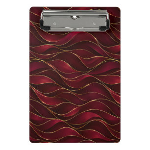 Minicarpeta De Pinza Olas de mármol rojo burgundy elegante con acento d