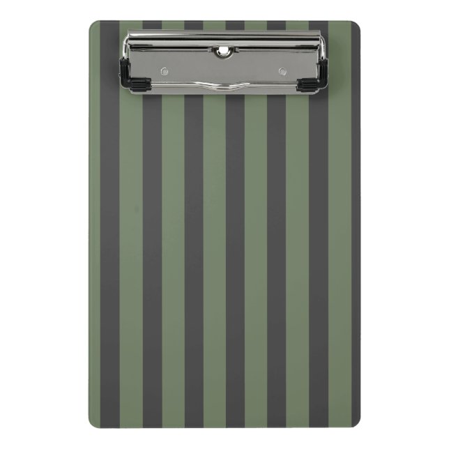 Minicarpeta De Pinza Olive Green Tick Striped Modern (Anverso)