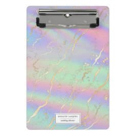 Minicarpeta De Pinza Opalo Irisdiente Holográfico | Personalizado
