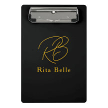 Oro Negro Nombre Personalizado Elegante