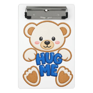 Minicarpeta De Pinza Oso de peluche lindo abrazo bordado estilo Oso lin