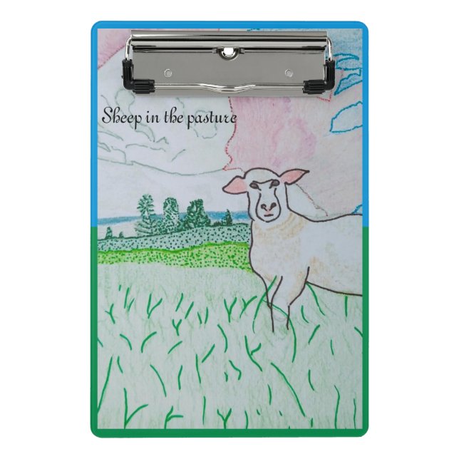 Minicarpeta De Pinza Oveja en la pastura (Anverso)