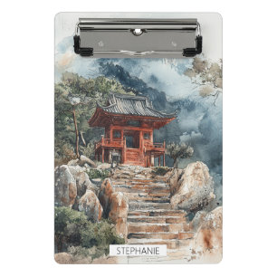 Minicarpeta De Pinza Pagoda Montaña Carmesí Tinta Lavada (2)