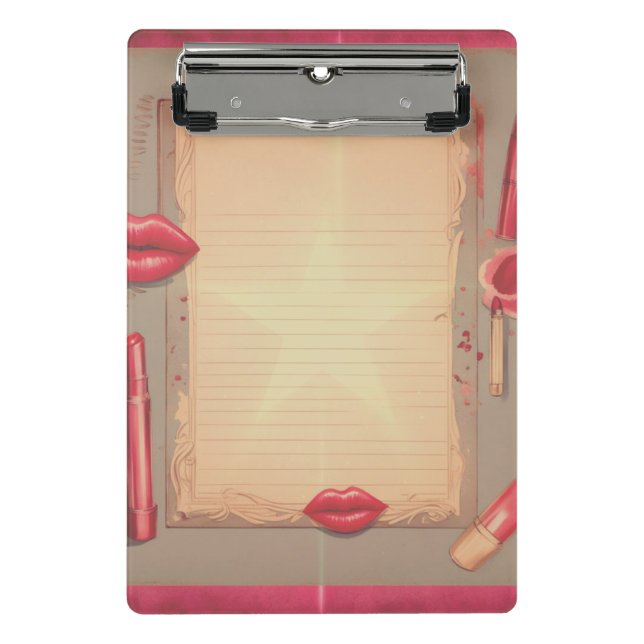 Minicarpeta De Pinza Palo de labios retro (Anverso)