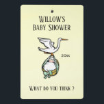 Minicarpeta De Pinza Paneles de memoria de juegos de Baby Shower<br><div class="desc">Una buena manera de dar a los clientes de su fiesta una forma fácil de escribir respuestas para los diferentes juegos que juegas durante una ducha de bebé. Además hacen una pieza única de memorabilia para el evento.</div>