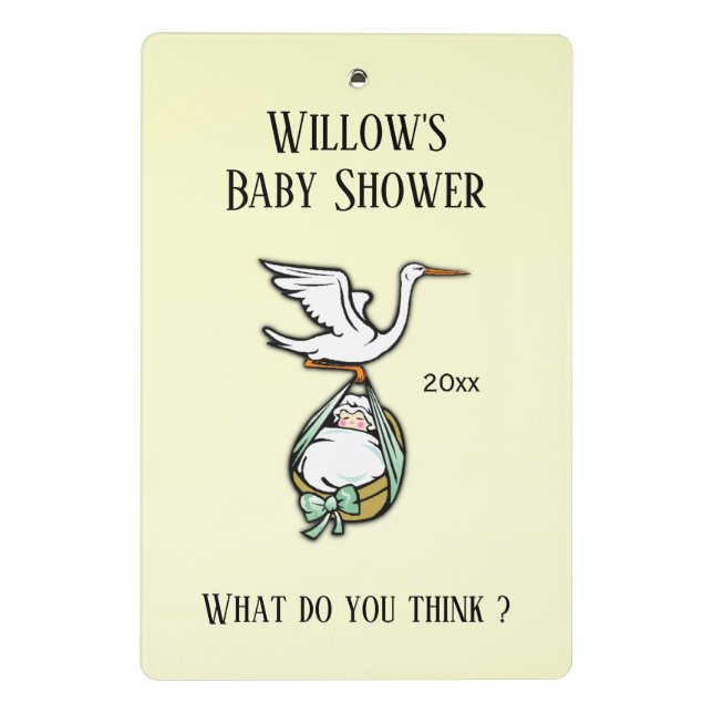 Minicarpeta De Pinza Paneles de memoria de juegos de Baby Shower (Reverso)