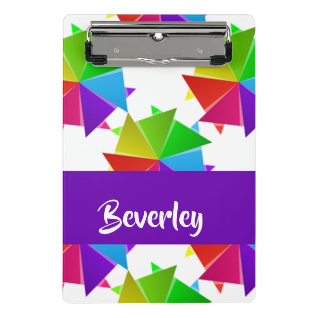 Minicarpeta De Pinza Papel colorido doblado sobre blanco (Anverso)