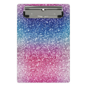 Minicarpeta De Pinza Papel de regalo con brillo rosa azul ombre