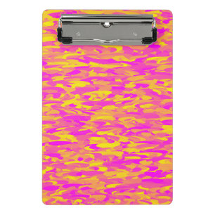 Minicarpeta De Pinza Patrón abstracto rosa amarillo naranja