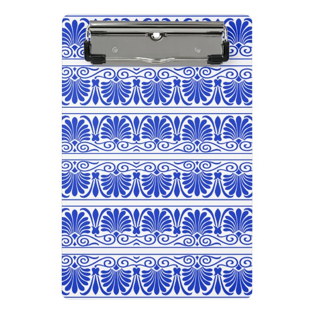 Minicarpeta De Pinza Patrón árabe del Mediterráneo griego Azul (Anverso)