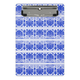 Minicarpeta De Pinza Patrón Árabe Mediterráneo Griego Azul