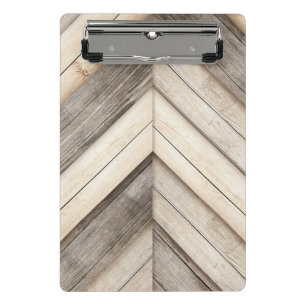 Minicarpeta De Pinza Patrón Chevron de Madera Elegante