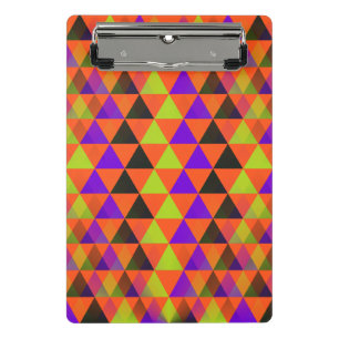 Minicarpeta De Pinza Patrón continuo de triángulos - verde negro violet
