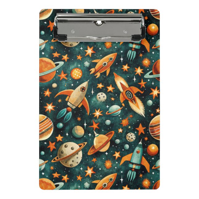 Minicarpeta De Pinza Patrón de buques de cohetes de naves espaciales vi (Anverso)
