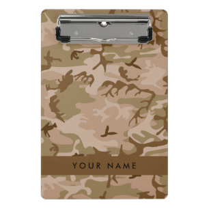 Minicarpeta De Pinza Patrón de Camuflaje del Desierto, Tu nombre, Perso