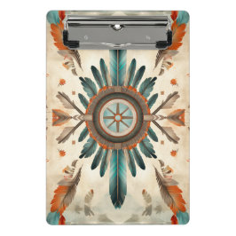 Minicarpeta De Pinza Patrón de Catcher de Sueños Retro de Feather Nativ