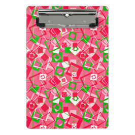 Minicarpeta De Pinza Patrón de cuadrados retro