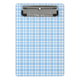 Minicarpeta De Pinza Patrón de Cuadro Azul Blanco