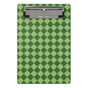 Minicarpeta De Pinza Patrón de diamante de cuadros verdes