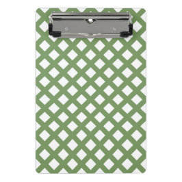 Minicarpeta De Pinza Patrón de diamante de cuadros verdes y blancos