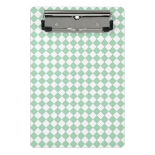 Minicarpeta De Pinza Patrón de diamante de cuadros verdes y blancos