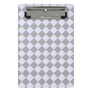 Minicarpeta De Pinza Patrón de diamantes en gris y lavanda