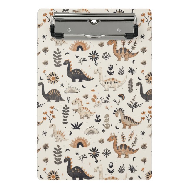 Minicarpeta De Pinza Patrón de dinosaurios de la jungla de Boho (Anverso)