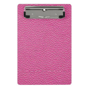 Minicarpeta De Pinza patrón de efecto de cuero rosa
