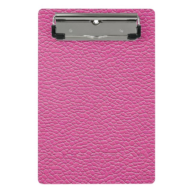 Minicarpeta De Pinza patrón de efecto de cuero rosa (Anverso)