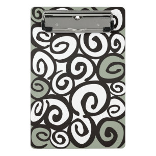 Minicarpeta De Pinza Patrón de espirales negro y blanco + tus ideas