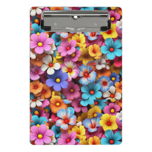 Minicarpeta De Pinza Patrón de flores de Bonito coloridas-20240