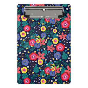 Minicarpeta De Pinza Patrón De Flores Y Hojas Decorativas-48675