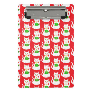 Minicarpeta De Pinza Patrón de gato lucky oriental