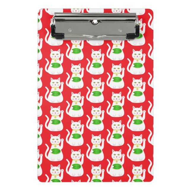 Minicarpeta De Pinza Patrón de gato lucky oriental (Anverso)