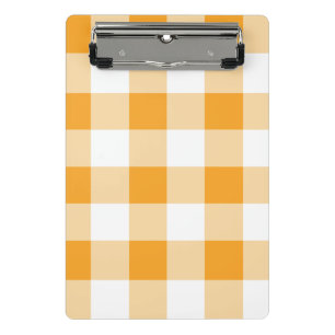 Minicarpeta De Pinza Patrón de Gingham amarillo