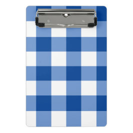Minicarpeta De Pinza Patrón de gingham azul