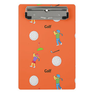 Minicarpeta De Pinza Patrón de golf en naranja