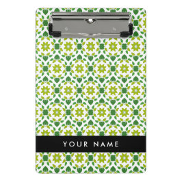 Minicarpeta De Pinza Patrón de hojas, hojas verdes, nombre